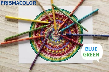 Sanford Prismacolor цветни моливи, маслени цветни моливи, сини и зелени серии, силно покритие, за оцветяване и скициране на деца Изображение