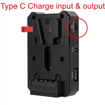 CaTeFo V Mount Battery Plate V Lock Power Adaptor with Type C Fast Charge Input and USB PD QC output for Sony Canon DSLR Camera Изображение
