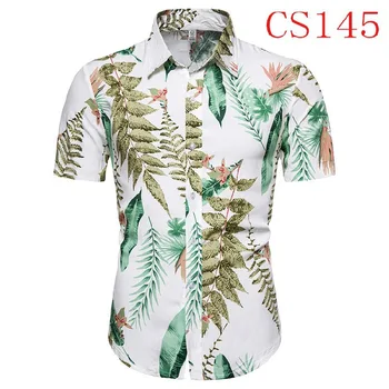 Ежедневни мъжки летни тениски Печат на флорални 3XL пътуващи ризи Завой-надолу яка Просто палто яке Loungewear Домашно облекло Изображение