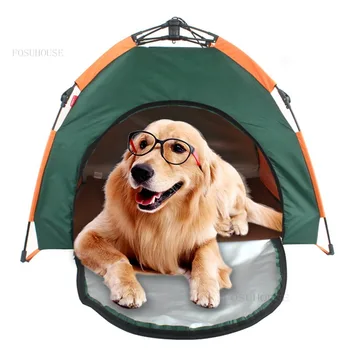 Outdoor Pet Tents Kennel for Cats and Dogs Automatic Foldable Dog Kennel Rainproof and Sunproof Portable Dog House Tent Изображение