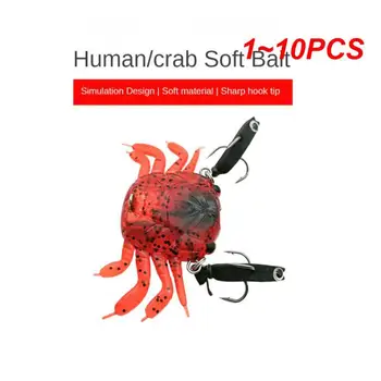 1~10PCS 5.8g 13.7g 3d симулация раци за октопод изкуствена стръв силиконов риболов примамка с кука Аксесоари за риболов в солена вода Изображение