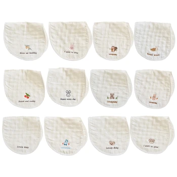 Кърпи за оригване с картонен модел оригване кърпи оригване оригване парцал абсорбиращ бебе памучна кърпа плюене лигавник Изображение