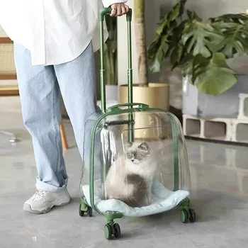 Clear раница за домашни любимци, чанта за котки, преносима капсула, чанта за домашни любимци Изображение