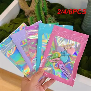 2/4/6PCS Rainbow самозапечатваща се чанта на разположение в множество цветове илюзорен цвят нокти опаковка чанта запечатване джоб за многократна употреба Изображение