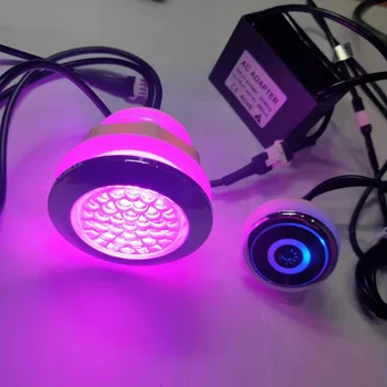 1бр RGB LED хидромасажна вана светлини Спа Whirlpool лампа дупка 55 60mm 2w кристал повърхност гореща вана лампа 1 контролер 1 водоустойчив адаптер Изображение