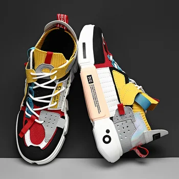 Обувки 2023 Нови цветни мъжки маратонки Мъжки обувки за бягане Дишащи мъжки ежедневни обувки Двойка обувки Маратонки Сапатилас Хомбре Изображение