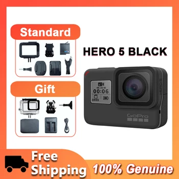 GoPro HERO5 Черна екшън камера Go Pro Original 4K 12MP Ultra High Definition Vlog външна спортна каска камера Изображение
