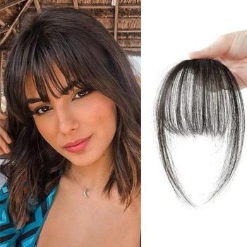 Fake Fringe Fake Air Bangs Synthetic Hair Natural False Hairpiece Hair Styling Hair Clip-In Extension Women Clip In Bangs Изображение