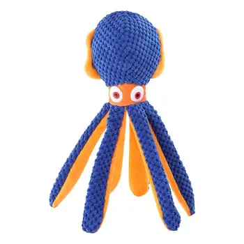 Dog Squeaky Toys Octopus Pet Cat Dog Plushie Supplies Plush Breathable Interactive Toy Chew Toys Dog Companion For Medium Small Изображение