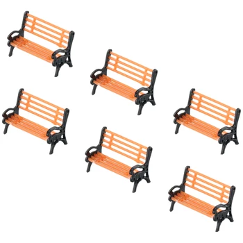  градинска декорация модел парк пейка 1: 87 пейка стол за HO TT мащаб 0.79 * 0.55 * 0.35inch / 2 * 1.4 * 0.9cm трайни изящни Изображение