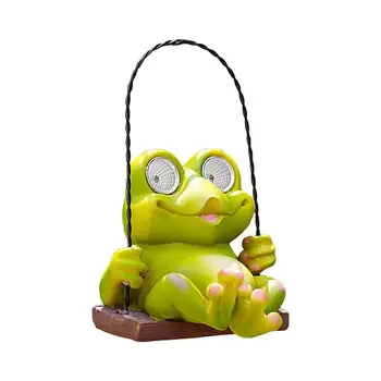 Жаба лампа слънчева градинска лампа декоративна жаба фигурка LED нощна светлина люлка жаба за деца спалня бюро парти декорация подарък Изображение