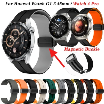 22mm лентови ремъци за Huawei Watch GT2 3 GT 2 46mm Спортна силиконова магнитна катарама Huawei GT 3 Pro 46mm GT2 Pro гривна маншет Изображение