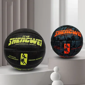 стандартен размер 7 баскетбол за възрастни PU влага абсорбираща противоплъзгаща вътрешна външна тренировъчна топка износоустойчива баскетболна топка Изображение