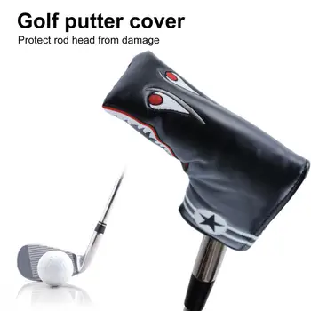 Golf Putter Cover Velvet Lining Exquisite Pattern Faux Leather Golf Club Head Cover Golf Putter Protector Golf Supplies Изображение
