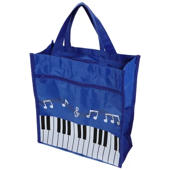Music Note чанта преносим пазарска чанта музикални книги съхранение чанта момиче чанта с дръжка Изображение