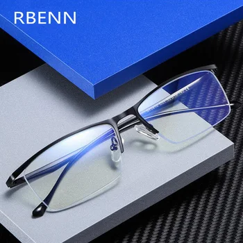 RBENN 2019 Нови мъже Бизнес Синя светлина Блокиращи очила Висококачествени анти сини лъчи Компютърни очила Геймърски очила Мъжки UV400 Изображение