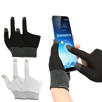 1 чифт сензорен екран игра ръкавици дишаща два пръста докосване пръст ръкавици сензорен екран игра ръкавици за мобилна игра Изображение