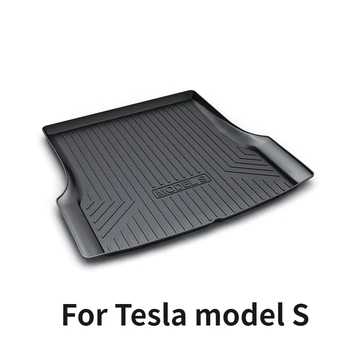 За Tesla Model S 2016-2023 Багажник Мат Авточасти Водоустойчив TPE Специална подложка за кола Мат за багажник Изображение