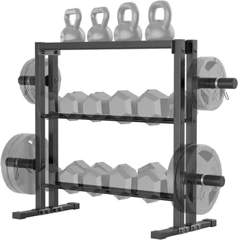 3 Tier Weights Storage Rack, Dumpbell Rack Organizer for Weight Plates Kettlebell, Combo Weight Storage Stand for Home Gym Изображение