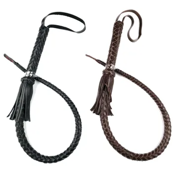 Pure Leather Whip Wet-up Whip The Dog An Whip Dressage Short Whip Riding Crops Изображение