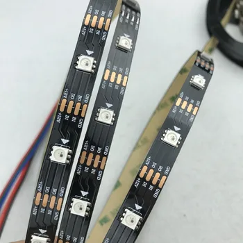 BLACK PCB 30leds/m SK6813HV-09-6P DC12V адресируема пълноцветна RGB 5050 LED лента; 5м/макара; неводоустойчив; ИП33 Изображение