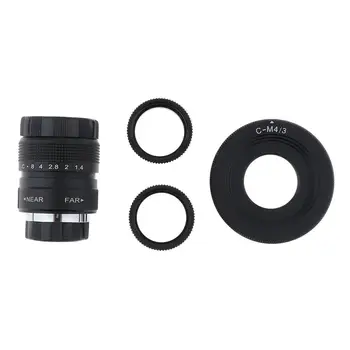 25mm филмов обектив за камера + 2 пакета адаптери за монтиране + -M4 / 3 комплект адаптер за удължителна тръба за Изображение