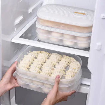 1PC Pp кутия за кнедли Замразен хладилник Бързо замразен пресен Wonton кутия многослойна храна клас Wonton кутия нискотемпературна тава Изображение