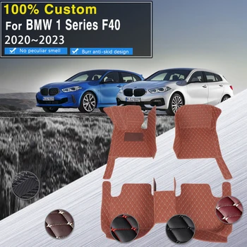Персонализирана RHD кожена подложка за кола за BMW Серия 1 F40 118i 116d 118d 2020 2021 2022 2023 5seat водоустойчиви автомобилни стелки пълен комплект кола Изображение