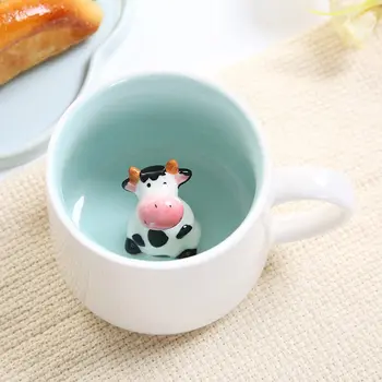 Ново кафе мляко чай керамични чаши - 3d животните сутрешна чаша с панда вътре най-добър подарък за сутрешна напитка сватби рождени дни Изображение