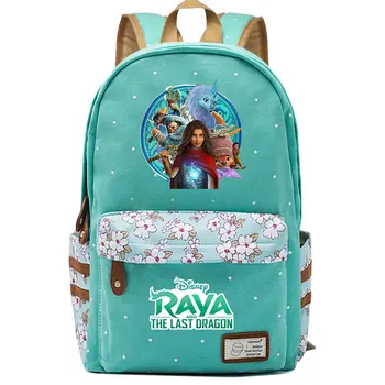  Рая и последният дракон момче момиче Детски училищни книжни чанти Жени Bagpack Тийнейджъри Ученически чанти Canvas Travel лаптоп раница Изображение