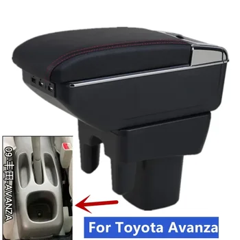 За Toyota Avanza Кутия за подлакътници За TOYOTA AVANZA 2009-2015 Кутия за подлакътници за кола Централна кутия за съхранение с USB Retrofit аксесоари за кола Изображение