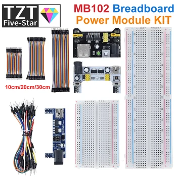 TZT NEW MB-102 MB102 Breadboard 400 830 Point Solderless PCB Bread Board Test Разработване на DIY за arduino лаборатория SYB-830 Изображение