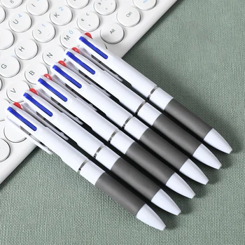 3 цвята в 1 натиснете химикалка класически химикалка писане писалка офис училище писане канцеларски материали червен черен син 0.7mm писалка Изображение