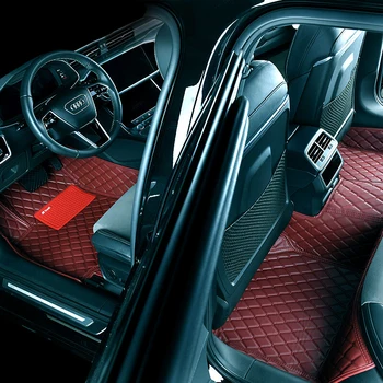 Луксозни кожени стелки за кола за Kia EV6 2020-2021 Авто дропшипинг център Интериорни аксесоари Килими Подложки за крака за килими Изображение