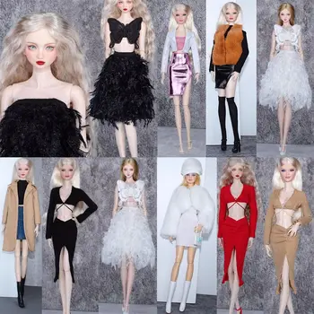 Елегантна кукла парти дрехи високо качество мода 10 стилове плюшени палто ежедневни носи кукла рокли 11.5 Изображение