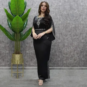 Perl Близкоизточна дамска мода Диамантено инкрустирана дубайска арабска вечерна рокля Изображение