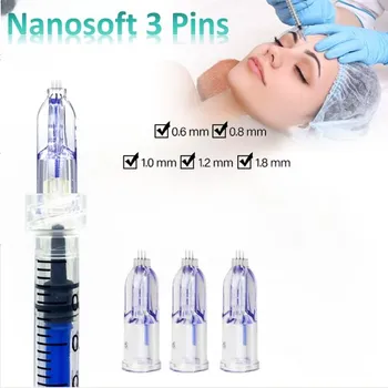 5PCS Nanosoft 3pins 34G 0.6mm 1.5mm Стерилни игли за анти стареене около очите и шията Инструмент за грижа за кожата Nanosoft Изображение