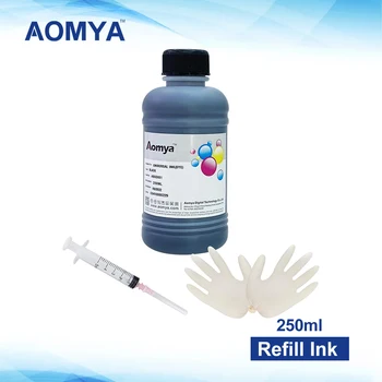 Aomya Black Refill Dye Ink kit 250ml Универсално насипно мастило за принтери HP Canon Epson Brother, Зареждащи се касети с мастило, CISS Изображение