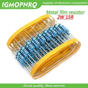 20pcs 15 ohm 2W 15R Метален филмов резистор 2W съпротивление IGMOPNRQ Изображение