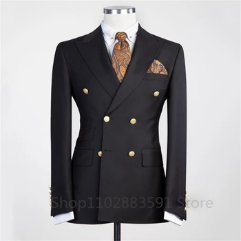Висококачествен мъжки бизнес костюм Размер XS-5XL Британски стил мъже сватбено парти Tuxedo палта Homme Slim Fit Blazer Only Изображение