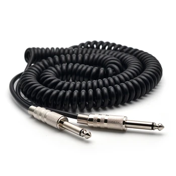 Пружинен кабел за китара 6.35/6.5 Кабел за аудио кабел за китара 5M За свързване на звука на електрическата китара Изображение