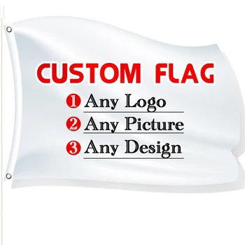 Персонализиран двустранен флаг 5x7FT банер полиестерна декорация спортно парти Начало Реклама Вътрешен външен висящ ярък цвят Изображение