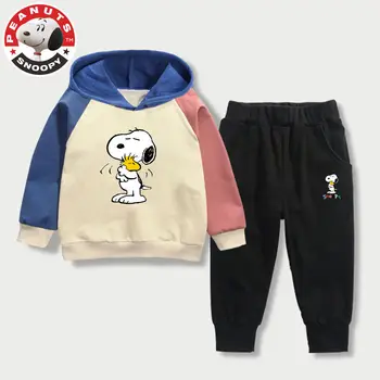 Snoopy детски костюм 2022 пролет и есен пуловер с качулка панталони момче момиче карикатура сладко палто Изображение