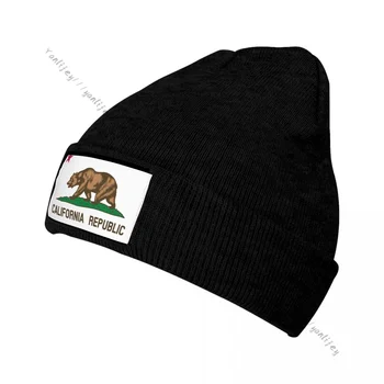 Унисекс зимна шапка Калифорния държавен флаг топло шапка шапка шапка случайни плетени шапка Изображение