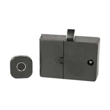 1Set Tuya Bluetooth APP чекмедже шкаф заключване пръстови отпечатъци цифров файл писмо без ключ биометрични мебели електронни черен метал Изображение