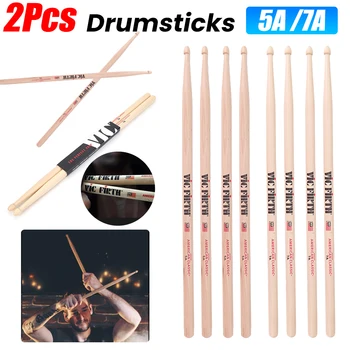 1Pairs Drumsticks 5A/7A Drum Sticks Consistent Weight and Pitch Mallets American Hickory Drumsticks for Electronic Drum Изображение