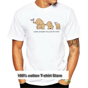 Сладък слонове Семейна риза Мъжка най-нова риза Писмо Тениска с къс ръкав Начало Тениски Момчета Мъжки T Ризи Улично облекло 2020 Изображение