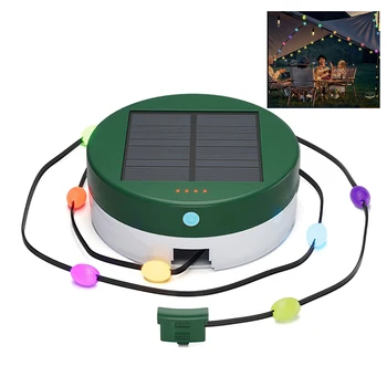 Solar Camping Ambient Lights 2400mAh Преносими мобилни зарядни светлини USB зареждане Smart APP контрол за парти декорация осветление Изображение
