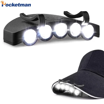 LED клип шапка светлина главата лампа нощен риболов LED капачка фар нощ работи главата фенерче фар водоустойчив главата факел Изображение