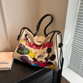 Disney Мики Маус платно рамо пратеник чанта жените 2023 голям капацитет мода кръст тялото чанта кратко пътуване Бостън чанта Изображение